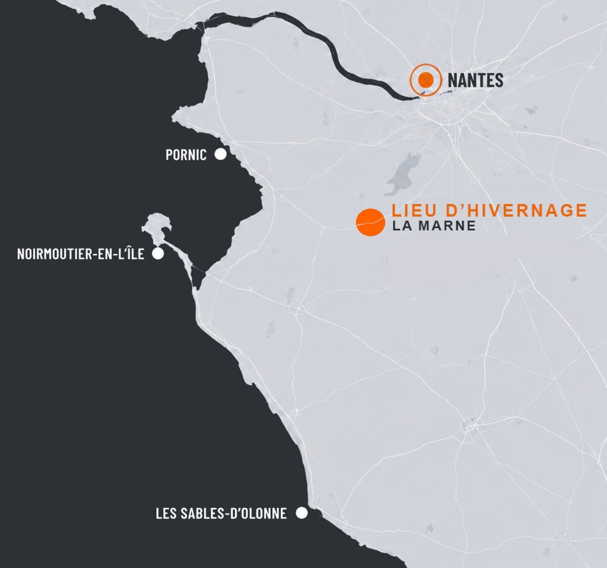 Carte de situation — La Marne entre Nantes et Machecoul
